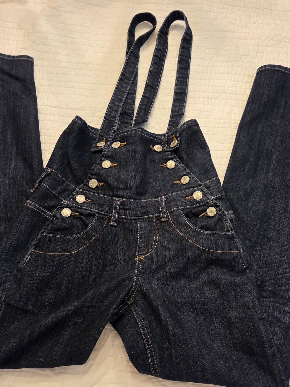 Almost Famous Black Denim Overall Jeans with Button Detail - Picture 4 of 11